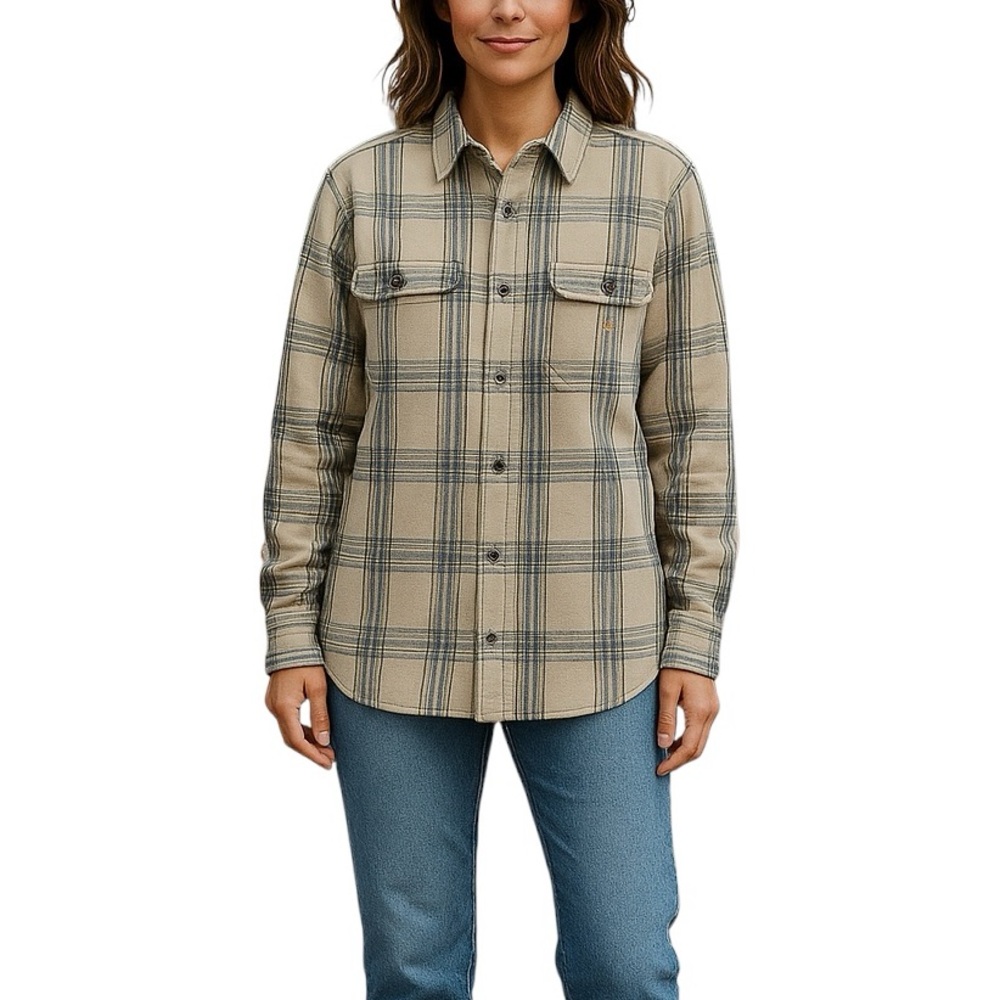 Carhartt Loose Fit Twill Flannel Shirt Jacket Shacket Blue Gray Cotton Button Up